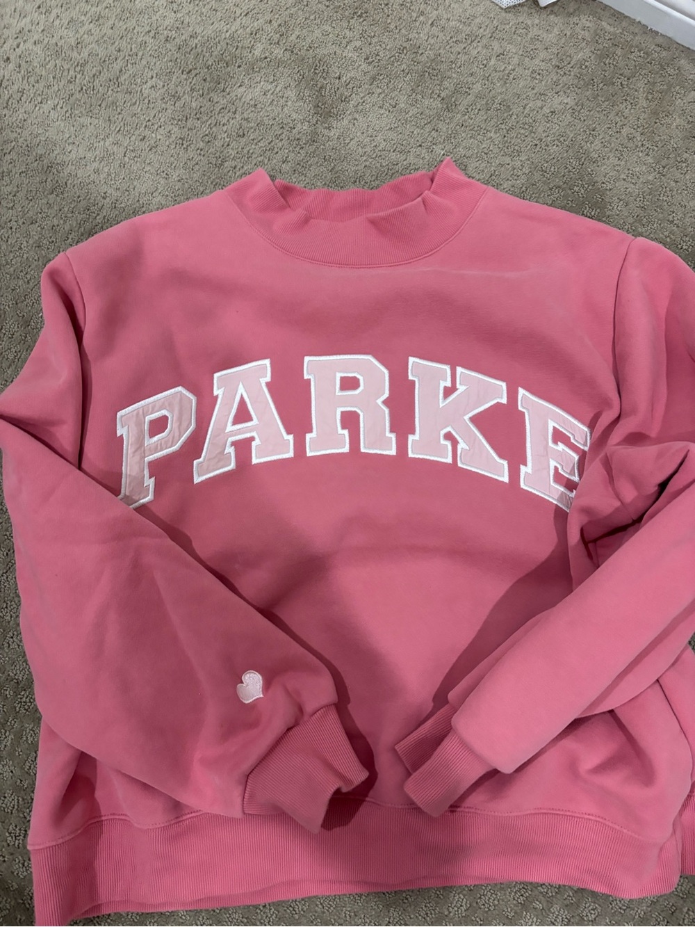 Pink ParkeLettered Crewneck Sweater